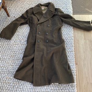 Vintage French military wool trenchcoat. Paulhan Fils Montpelier